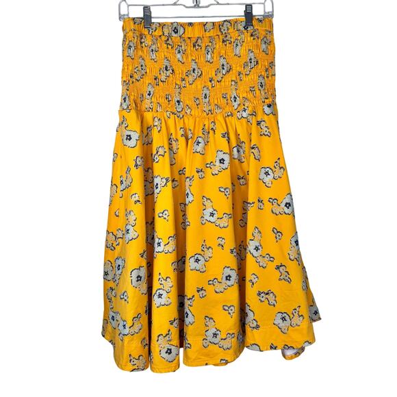 Tanya Taylor Lyla Floral Smocked Midi Skirt Medium - Picture 4 of 13